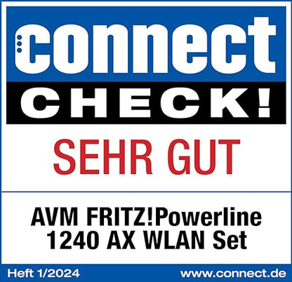 FRITZ!Powerline 1240 AX Set – Wi-Fi 6 Powerline mit WLAN & 1.200 MBit/s