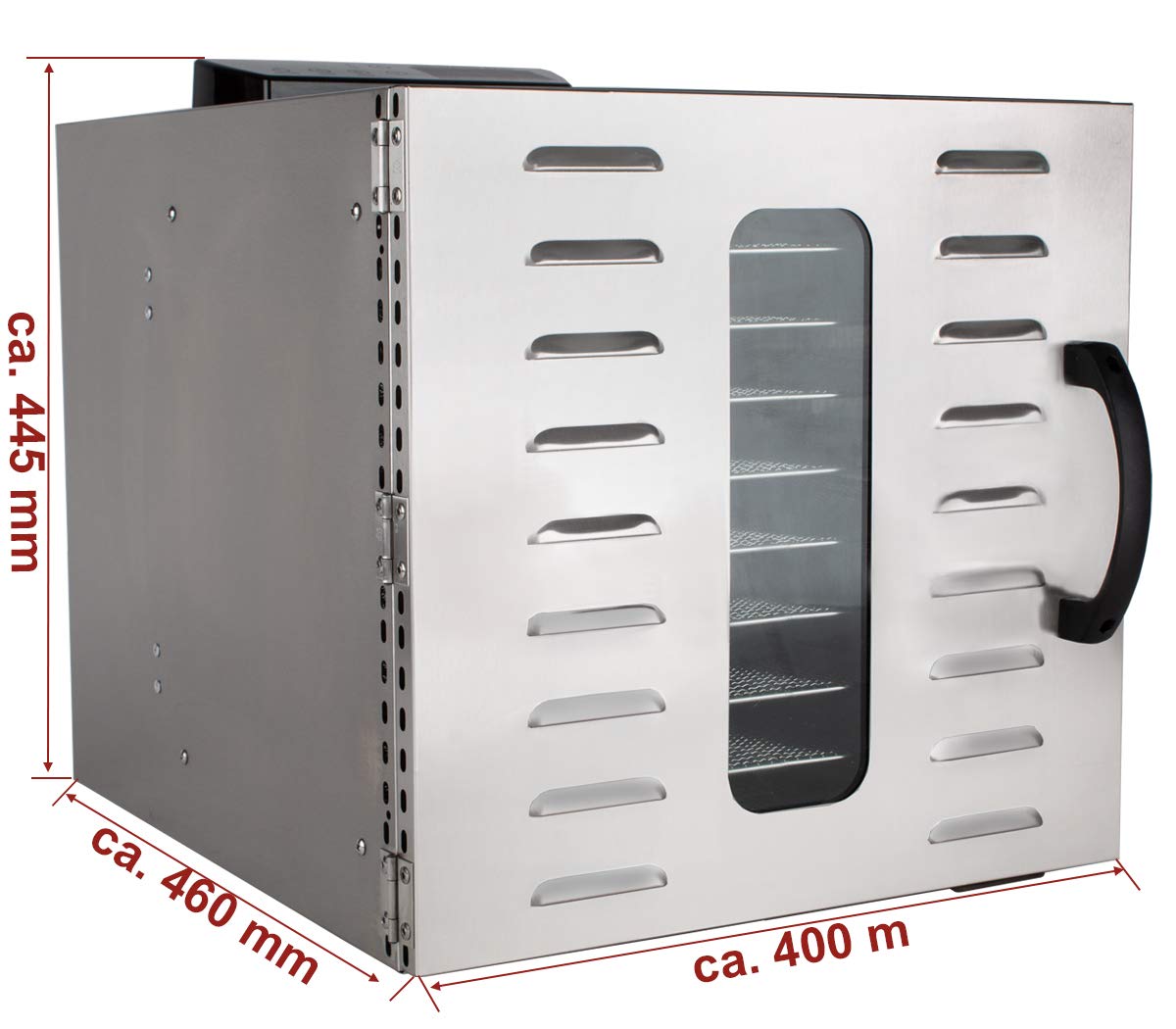 Beeketal 'BDA-15' Dörrautomat aus Edelstahl mit 10 Etagen, Zeitschaltuhr (max. 24h), einstellbarer Temperatur (30-90 °C) und LED Bedienfeld - Profi Gastro Dörrgerät inkl. 10 Einlegegitter