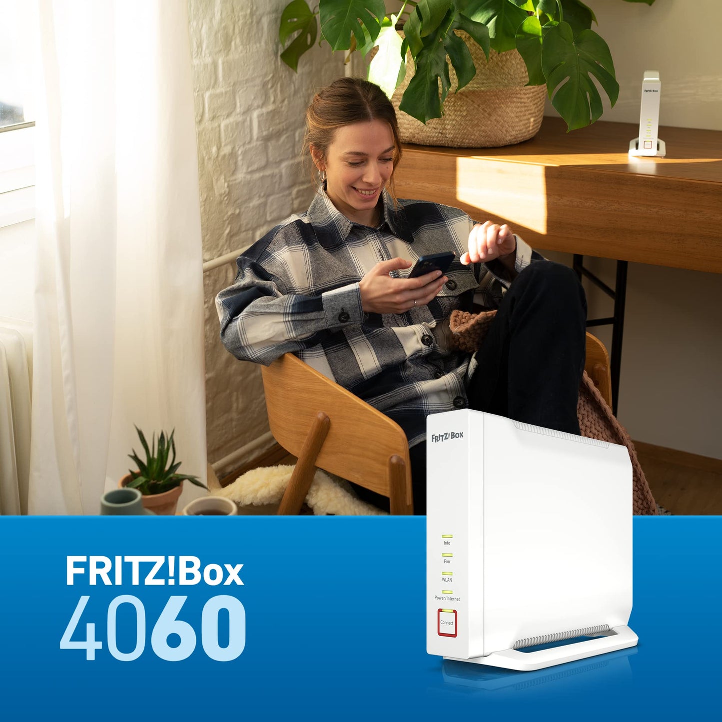 FRITZ!Box 4060 – Wi-Fi 6 Mesh Router mit 4.800 MBit/s, DECT & USB 3.0